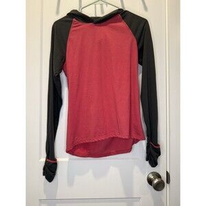 Nike Running Womens Dri-Fit Hooded Top W/Ponytail Hole Small A Pink Thumbhole